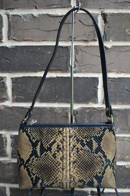 NWT $235 Brahmin Coffee LORELEI FELIX Shoulder Bag Leather python brown - Image 1 of 4