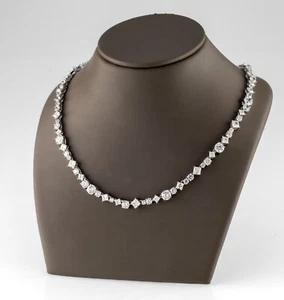 Argento Sterling Misto Taglio Zircone Cubico Tennis Collana Splendido 40.6cm - Foto 1 di 3