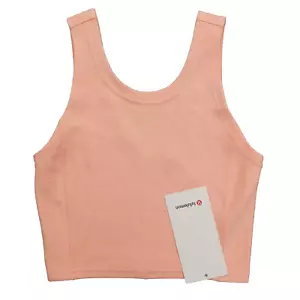 New Lululemon Size 6 Ribbed Softstreme Cropped Tank PCHB Peach Bellini - Picture 1 of 8