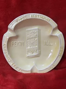 Vintage First 1st National Bank & Trust Pekin Illinois Ashtray 75th Anniversary - Picture 1 of 3