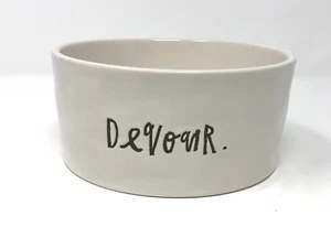 1 Neu Rae Dunn DEVOUR Hund Wasser Futternapf Schale Keramik Geschenk Welpe Tier - Bild 1 von 3