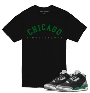 T-shirt da abbinare alle sneakers Air Jordan 3 verde pino. Chicago - Foto 1 di 1