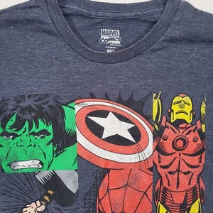 Camiseta para hombre Marvel Comics gris mediana Avengers Spider-Man Capitán América - Imagen 1 de 7