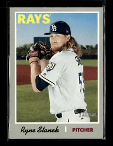 2019 Topps Heritage Ryne Stanek Tampa Bay Rays #392 3 Card Lot - Picture 1 of 2