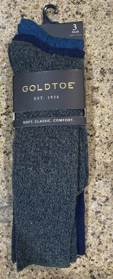 NWT Gold Toe Men's Nantucket Crew Socks (3 Pairs) Dress Socks - Image 1 of 4