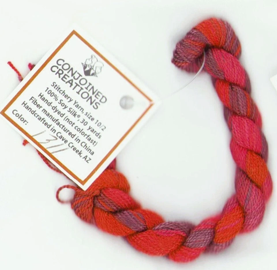 Silk Hand-Dyed Thread 30 Yd Conjoined Creations Raspberry 1311 Cross Stitch - Image 1 of 1