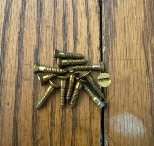 Antique Wood Screws Flat Head Slotted #5x5/8” Iron Brass Old Stock American - Picture 1 of 3