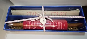 Rae Dunn Stars and Stripes Half Apron and Rolling Pin Set - Picture 1 of 4