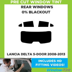 For Lancia Delta 5-door Hatchback 2008-13 Pre Cut Window Tint 0% Blackout Film - Picture 1 of 10