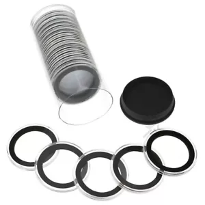 20 soportes para monedas filarmónica Air-Tite 37 mm anillo negro de 1 oz y tubo cápsula negro - Imagen 1 de 6