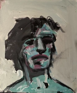 HASWORLD Olio Originale Astratto Espressionista MODERNO Volto STREET ART CONTEMPORANEO - Foto 1 di 4