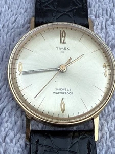 Timex Vintage  21 Jewels Wind Up Waterproof-Runs Good - Picture 1 of 11