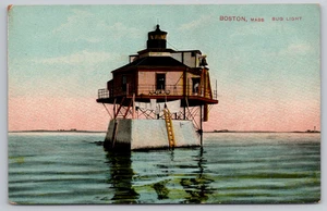 Postal Bug Light Lighthouse Boston Harbor Massachusetts Mass. Sin publicar - Imagen 1 de 2