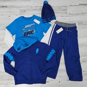 Gymboree "Super Dude" 4-teiliges Outfit (Shirt, Hoodie, Hose, Mütze) NEU Neu mit Etikett - Bild 1 von 11