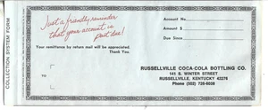 RUSSELLVILLE COCA-COLA BOTTLING CO RUSSELLVILLE KY. ACCOUNT PAST DUE INVOIC  NOS - Picture 1 of 4