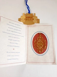 Vtg Gold Tone Williamsburg & Poplar Forest Virginia Christmas Ornaments Metal... - Picture 1 of 8