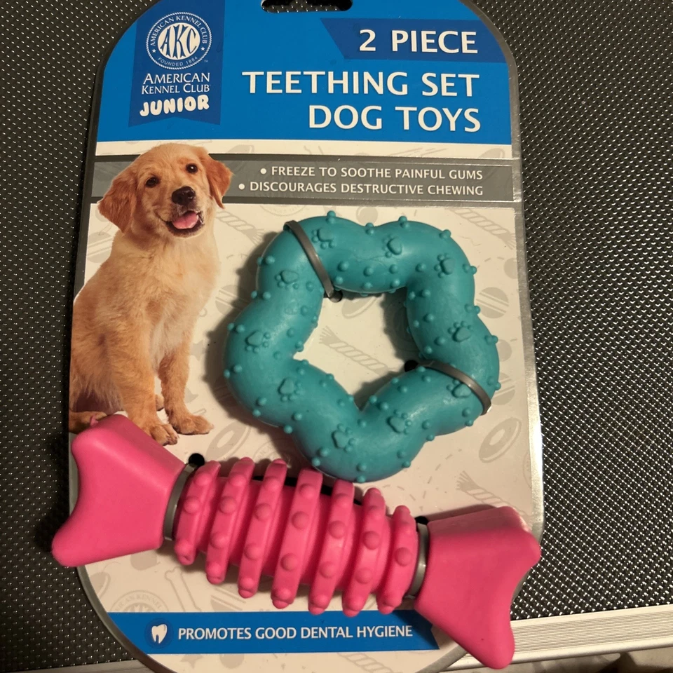2 PIECE TEETHING SET DOG TOYS - Image 1 of 1