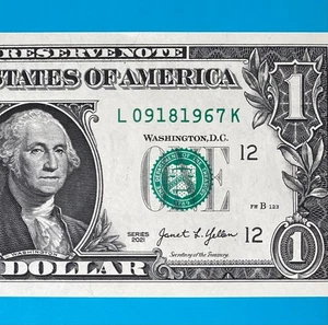September 18, 1967 (L 09181967 K) BIRTHDAY Note $1 One Dollar Bill *UNC* - Picture 1 of 4