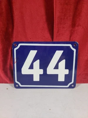 Vintage French Enamel Door Number Sign "44" - Image 1 of 4