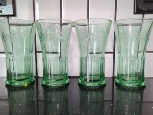 Vintage Coca Cola Green Flared Thick Glass Tumbler 16oz Libbey Coke Float 6.5” - Bild 1 von 5