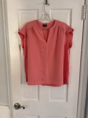 Splendid Women's Sz S Top Peachy Linen Blend Beachy Coastal Minimalist Boxy - Image 1 of 4