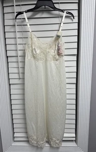 Vintage SHADOWLINE Lingerie Lace Camisole Women's size 36 - Ivory Coquette Glam - Picture 1 of 14