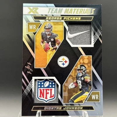 2022 Panini XR George Pickens Diontae Johnson Nike Swoosh NFL Shield 1/1 - Image 1 of 2