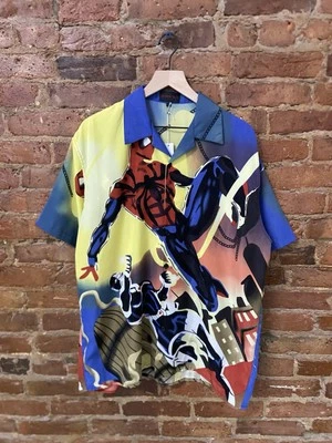 Vintage Spider-Man AOP Short Sleeve Button Down Shirt L - Image 1 of 3