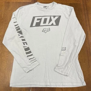Camicia Fox Racing Adulto Grande L Grigio Manica Lunga Uomo - Foto 1 di 3