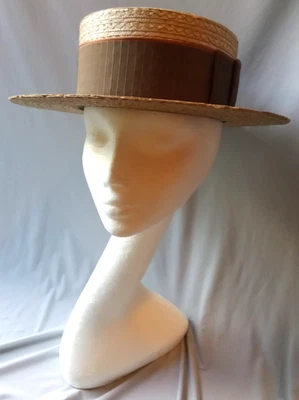 Antiguo sombrero de navegante The E&W Clothing House The Brass Gallo tejido paja skimmer Foto 1 de 4