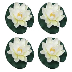 4 Piezas Flor de Loto de Espuma Flotante Artificial con Almohadilla de Nenúfares, L... - Imagen 1 de 9