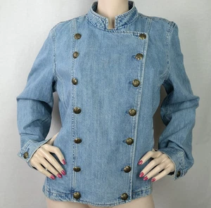 Lauren Ralph Lauren Damen Zweireiher Jeansjacke Größe 16 Blau Baumwollmischung - Bild 1 von 12