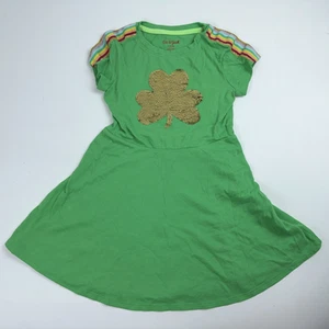 Cat & Jack St Patricks Day grün gold Pailletten Kleeblatt Kleid 6 6X - Bild 1 von 6