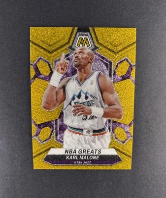 Mosaico Panini 2023 NBA Greats Gold Glitter Prizm/5 Karl Malone - Utah Jazz Salón de la fama Foto 1 de 2