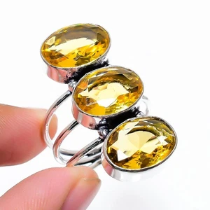 Yellow Citrine Gemstone Handmade 925 Sterling Silver All Size Ring For Gift - Picture 1 of 1