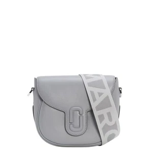 Marc Jacobs The Saddle Bag Handbag Grey Leather Crossbody Womens - Picture 1 of 6