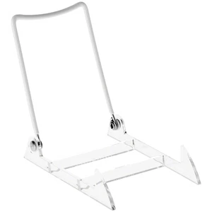 Gibson Holders White Wire & Clear Acrylic Easel, 3.875" W x 5.375" D x 5.25" H - Picture 1 of 1