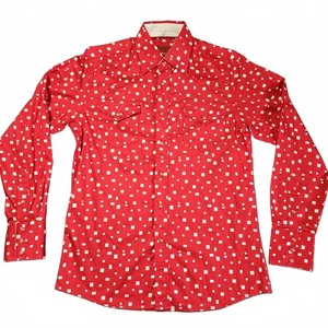 Patron Citro Mens Western Shirt Sz Small Red Label Collared Peal Snap Polka Dot - Picture 1 of 10