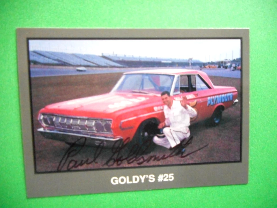 Paul Goldsmith signed 1989 TG MASTERS of RACING #25 1964 Plymouth GN/WC Card #15 - Image 1 of 3