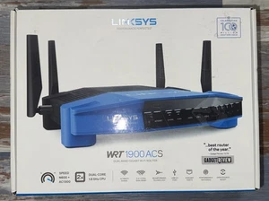 Linksys WRT1900ACS 1300 Mbps 4 Port Dual-Band Wi-Fi Router Dual-Core 1.6 GHz CPU - Picture 1 of 10