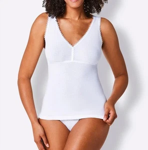 wäschepur Damen BH-Hemd ohne Bügel 2er-Pack Unterwäsche Jersey weiss Gr. 46 NEU - Bild 1 von 4