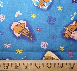 Tela de costura artesanal de algodón azul Scooby Doo fuera de impresión vintage 11" - Imagen 1 de 2