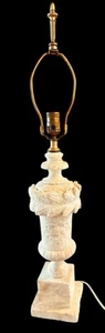 Vintage Italian Hand Carved Alabaster Neoclassical Urn Table Lamp -Signed - Picture 1 of 15