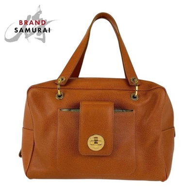 BVLGARI BVLGARI BVLGARI TURNLOCK Bolso Boston Marrón Dorado Herrajes Cuero Foto 1 de 4