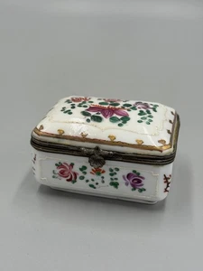 Antique 19th c French Samson Porcelain Trinket box 3 1/4'' - Picture 1 of 11