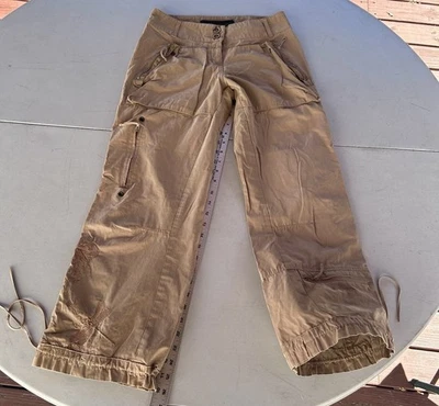 Miss Me Womens Tan Vintage Y2K Cargo Pants Embroidered Size S Large Pockets - Image 1 of 4