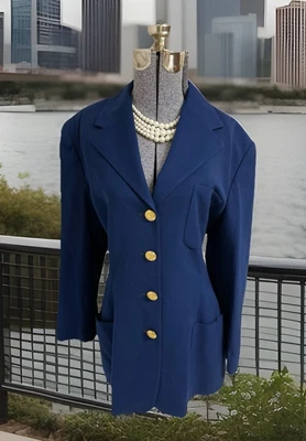 Blazer Ralph Lauren Talla 12 Etiqueta Azul Logo Ecuestre Botones Lana Hecho en Unión Foto 1 de 4