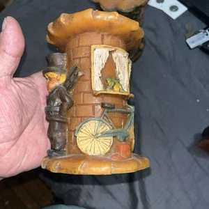 Gunter Kerzen Kerzen Schornsteinfeger geschnitzt Wachs Germany Vintage 6,5" hoch - Bild 1 von 6