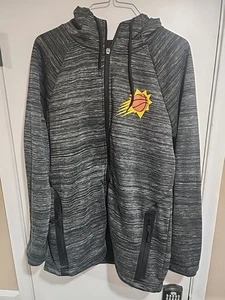 Sudadera con capucha Phoenix Suns para hombre cremallera completa gris NBA talla mediana con bolsillos - Imagen 1 de 4