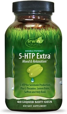 Irwin Naturals 5-HTP Extra, 60 cápsulas gelatinosas cada (pacote com 1) - Imagem 1 de 4